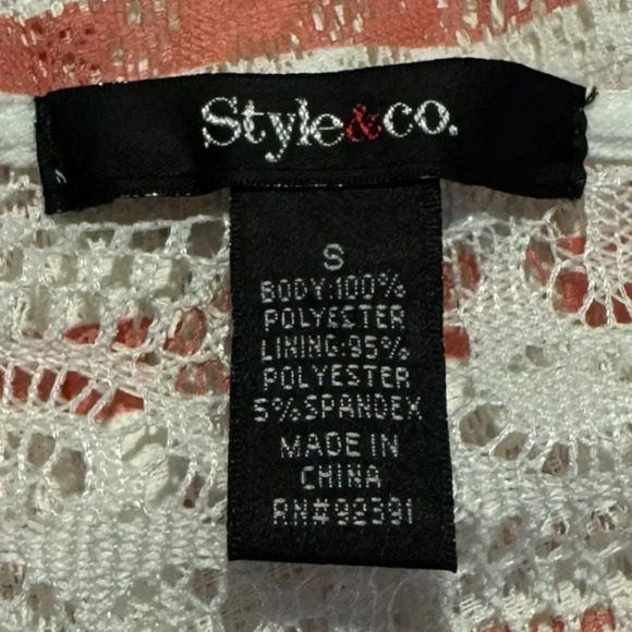 Style & Co. Women’s Small Pink & White Striped Lightweight Oversized Top - Picture 4 of 6